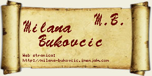 Milana Bukovčić vizit kartica